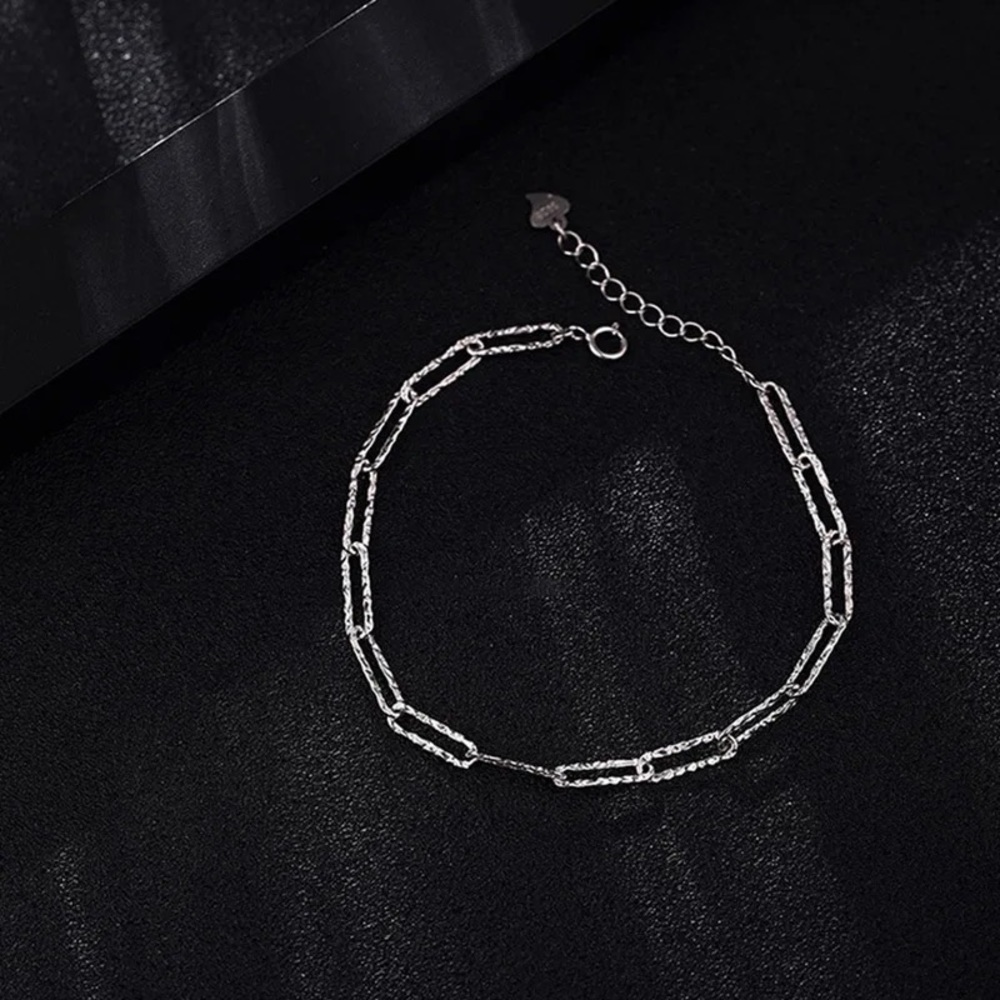 925 Sterling Silver Sparkling Chain Bracelet Female Ins Niche Design Luxury - Picture 1 of 2